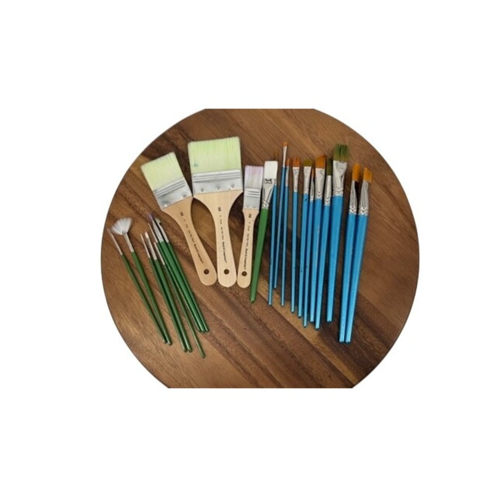 Royal & Langnickel Paint Brush Set Mixed Sizes Blue Natural Green Art Supplies